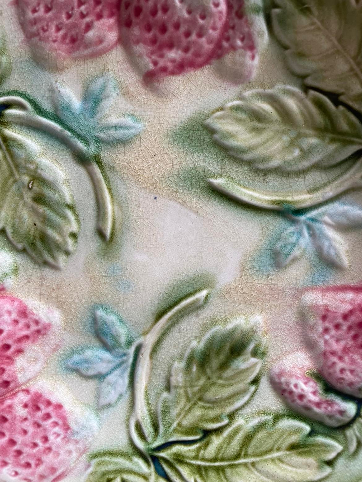 A Pair of Antique Majolica plates- Assiette Barbotine ancienne