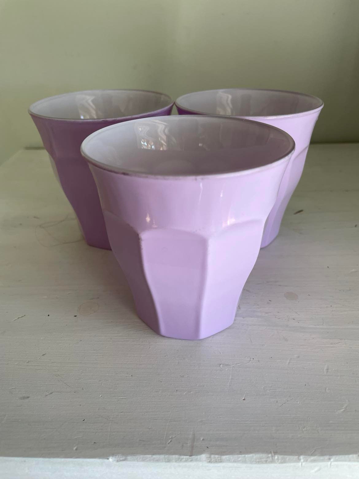 Set of 9 vintage coloured glasses by Duralex