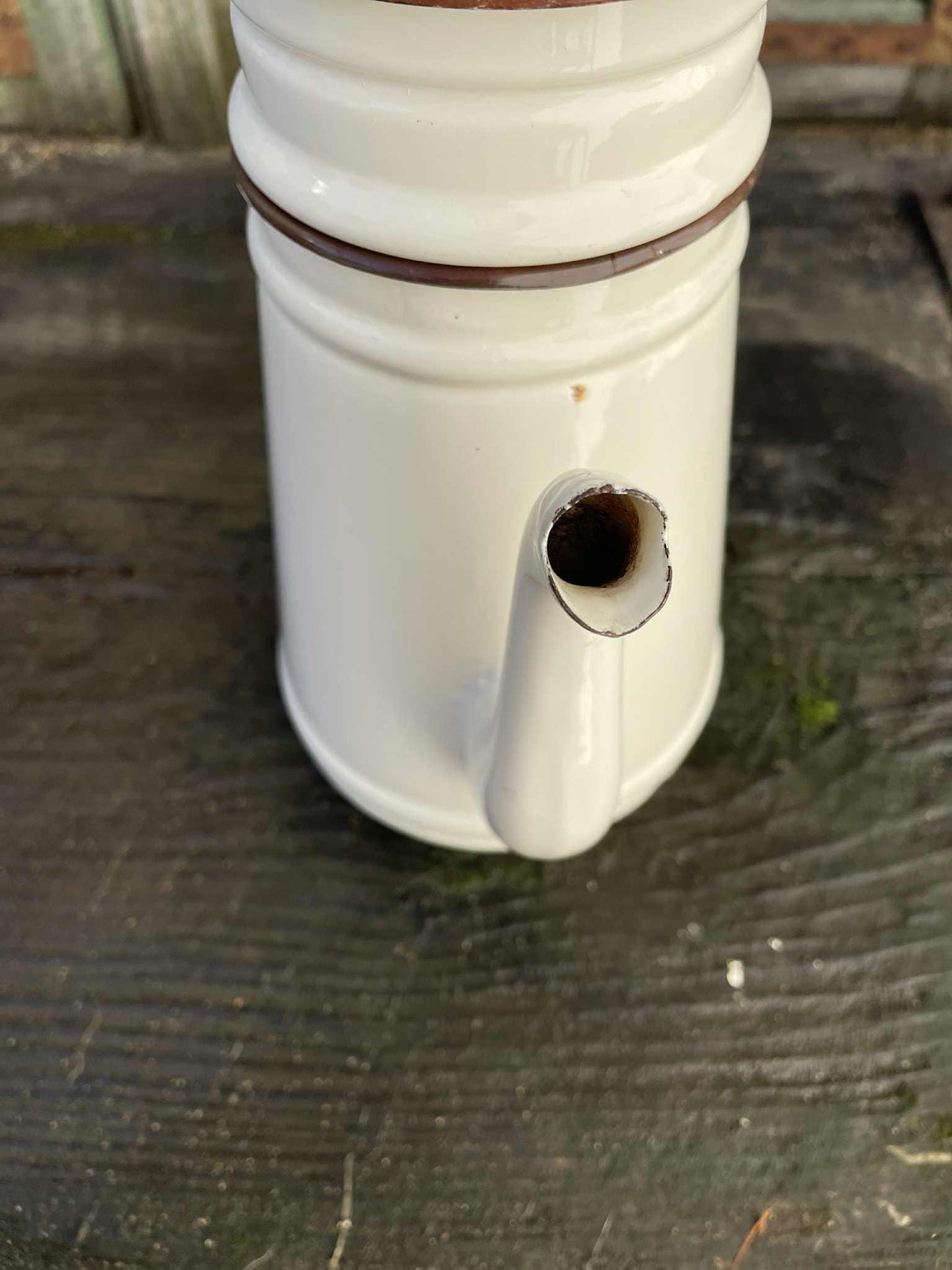 3 Part French enamel coffee pot