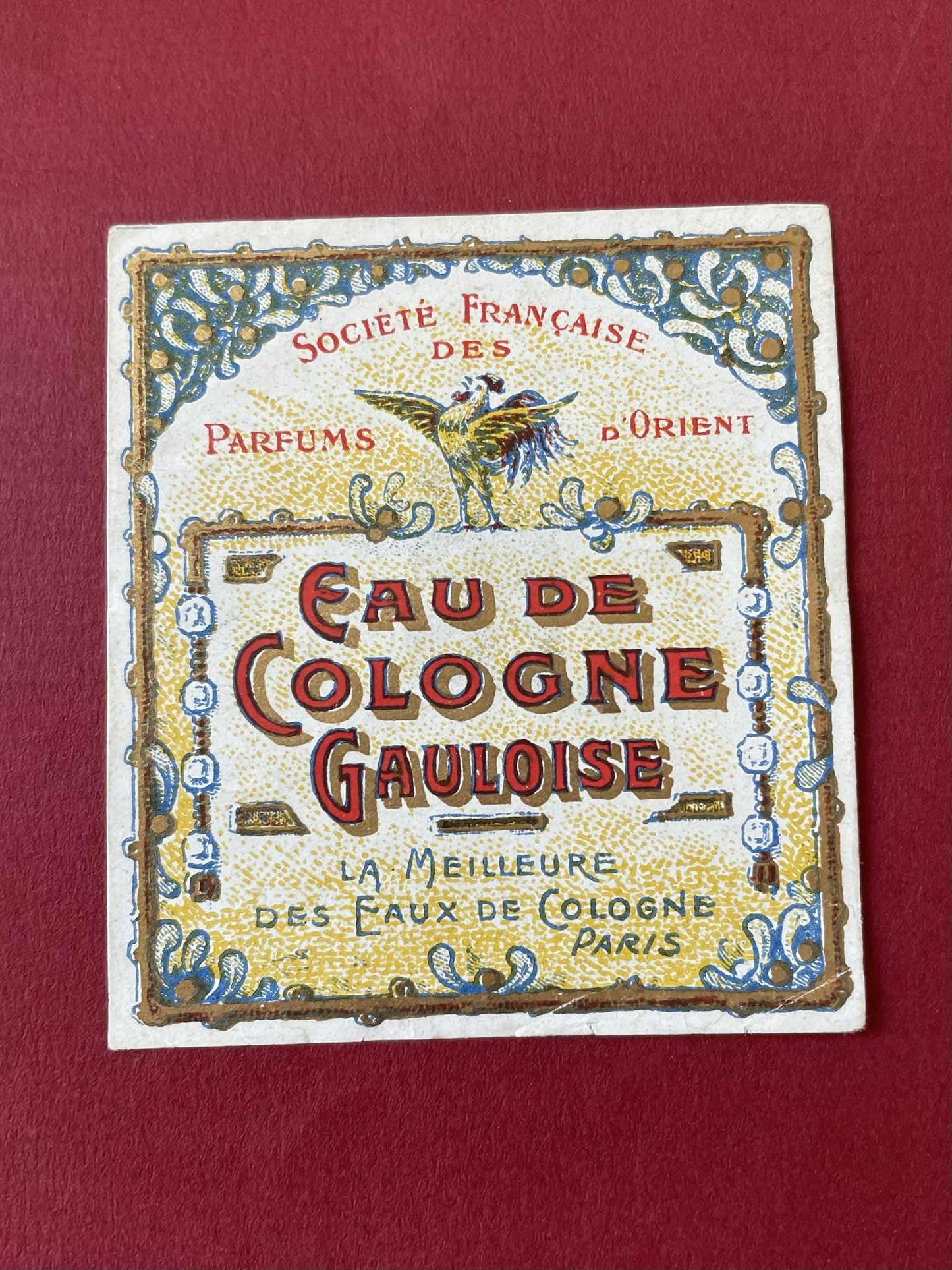 Vintage French label  - Eau de Cologne Gauloise