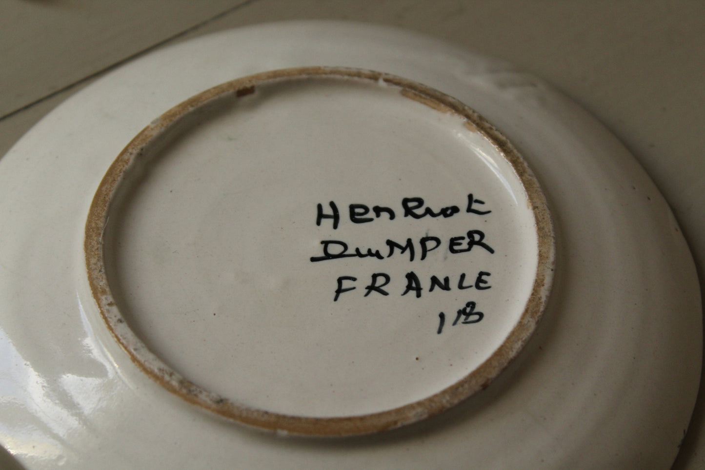 Vintage Henriot Quimper France 118  Hand painted Breton cup and saucer