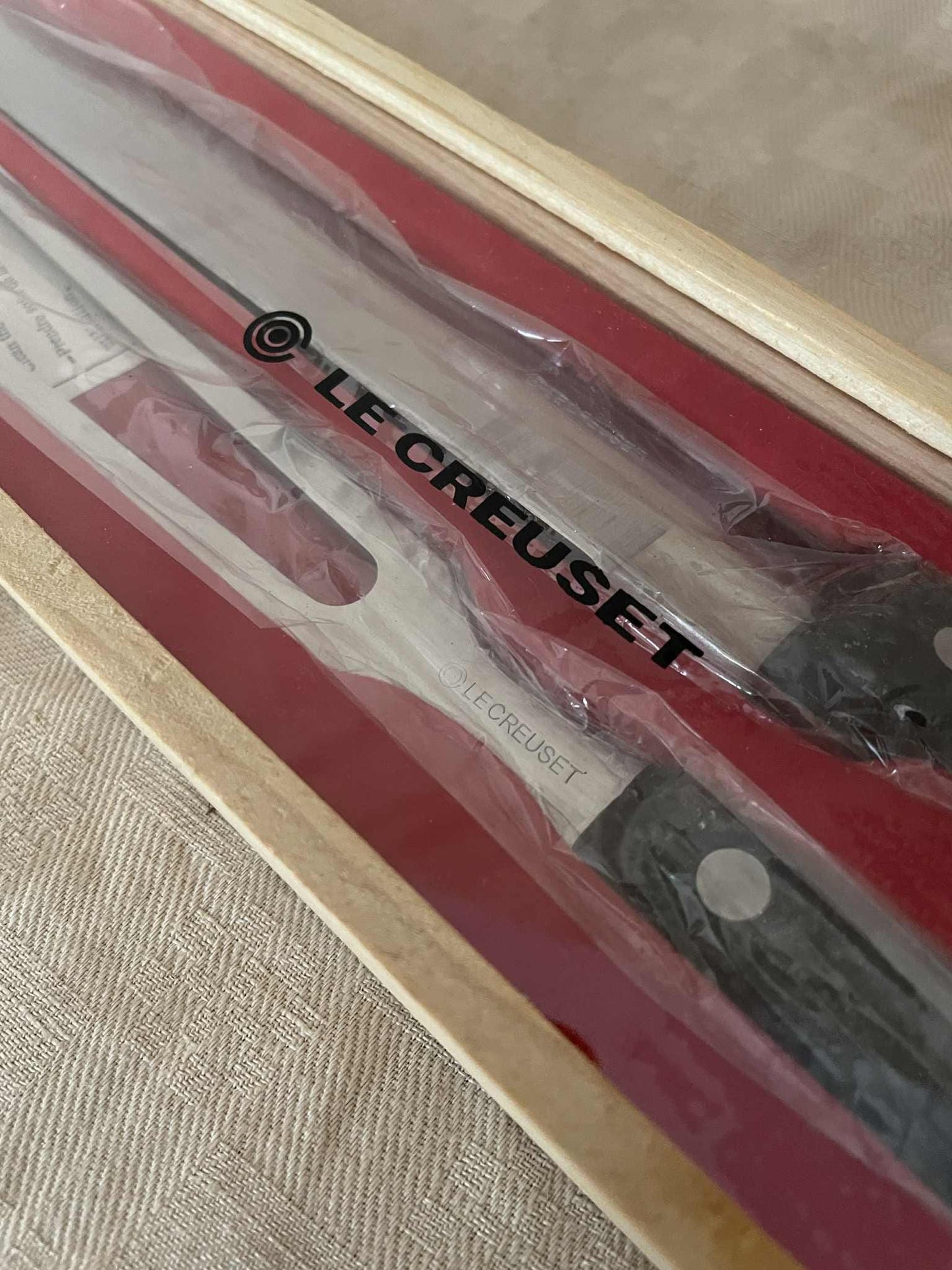 Vintage Le Creuset Carving knife and fork set.
