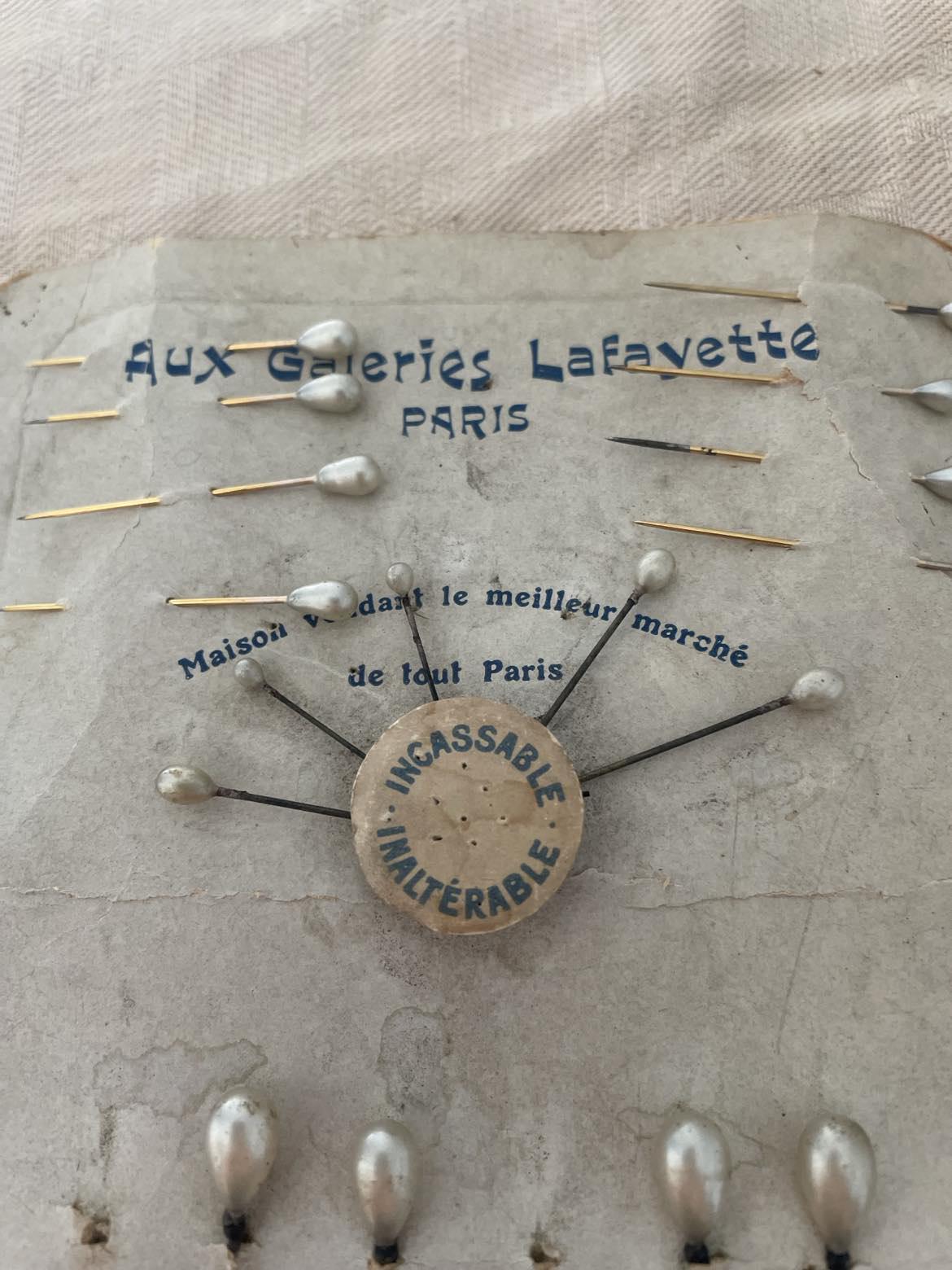 Vintage Faux Pearl Hat Pins - Early 20th Century Paris Set