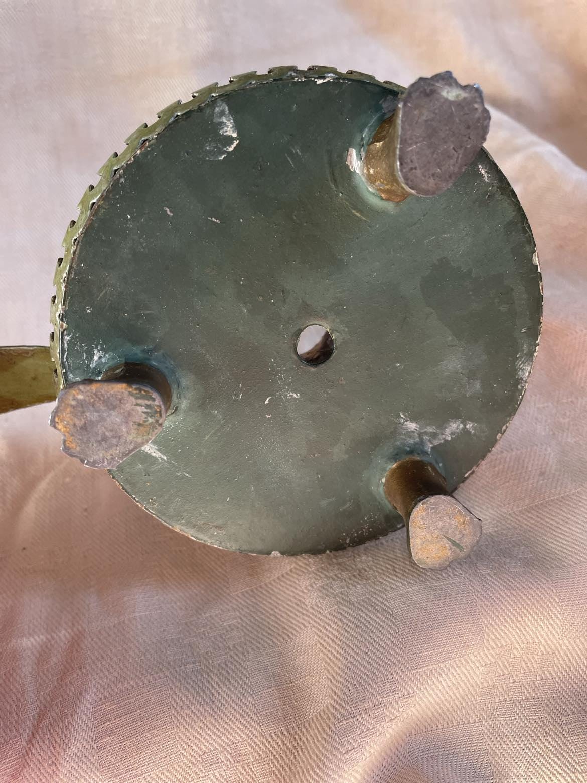 Antique hand candle holder, bougeoir à main