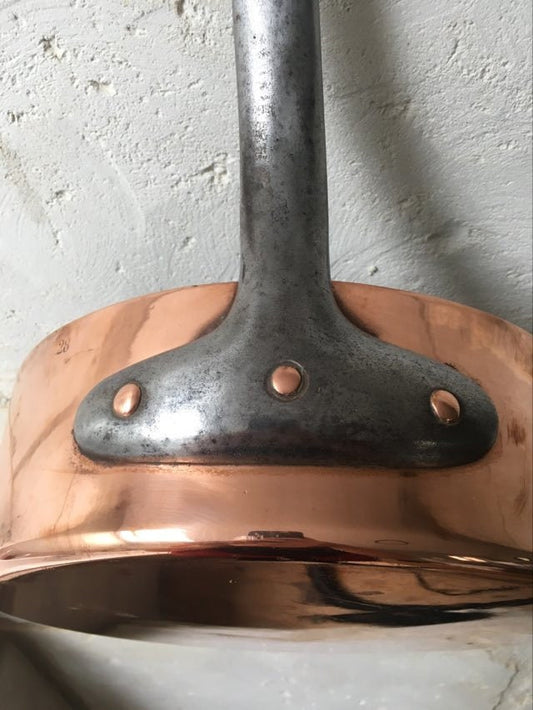 Vintage French copper saute pan - 28cm/ 11" diameter