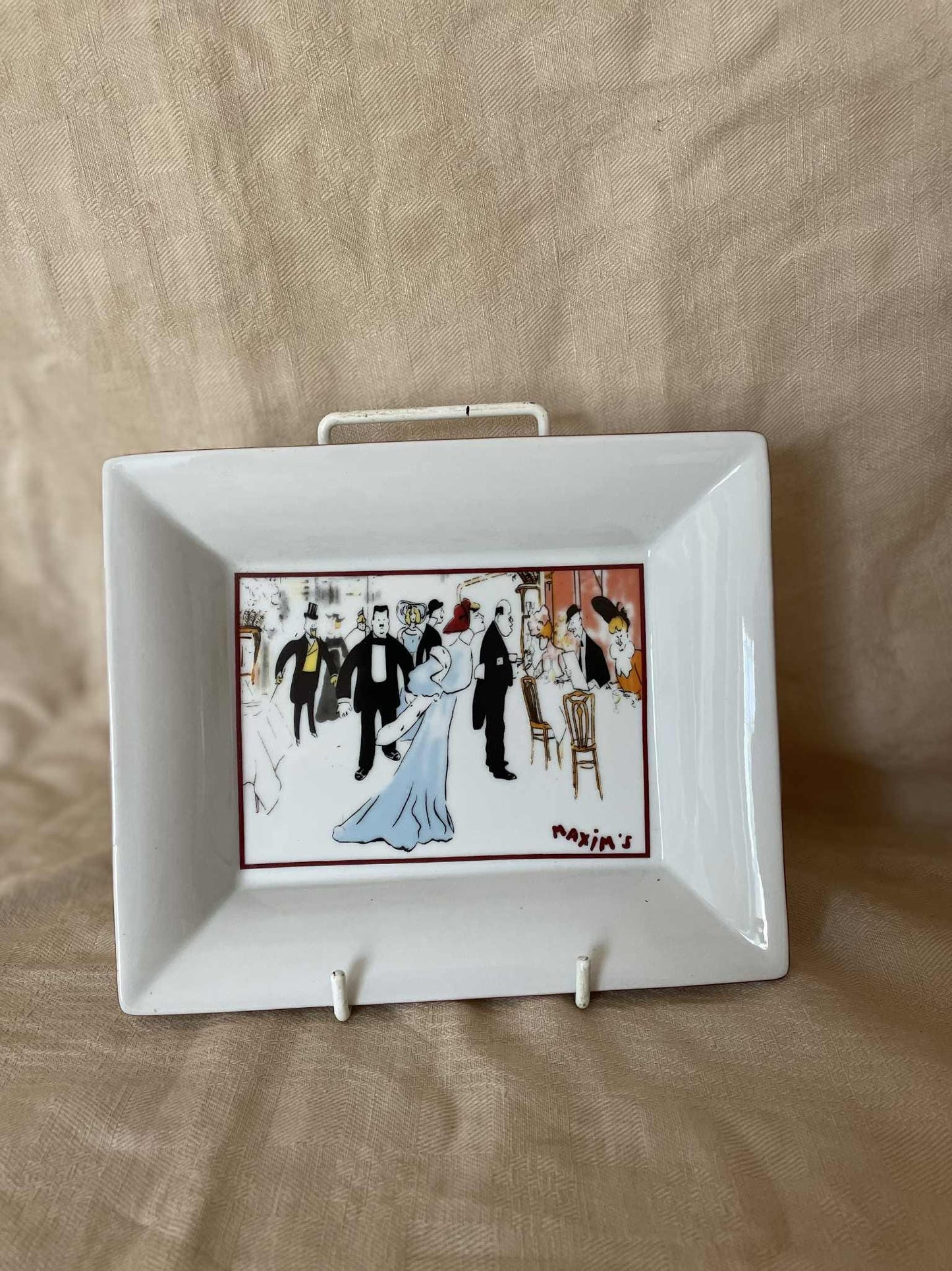 Maxim's de Paris small porcelain Vide Poche/ empty change plate