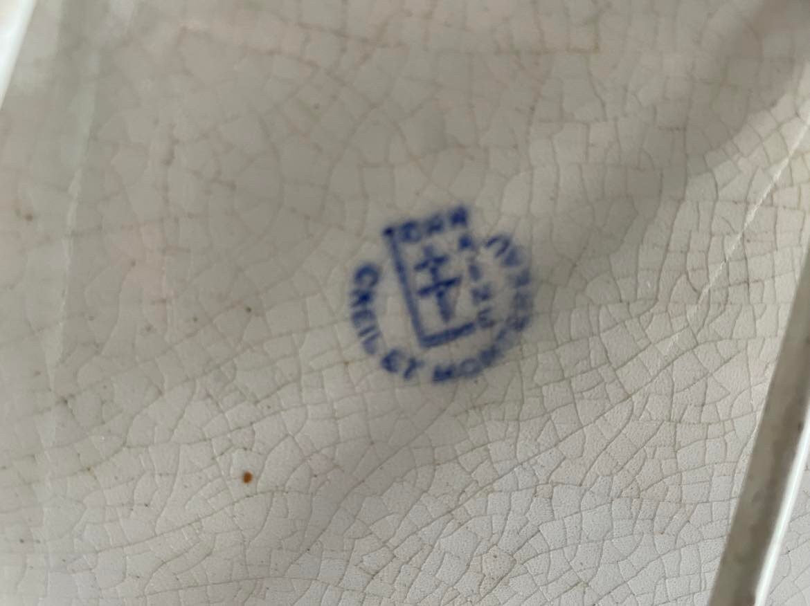 Creil et Montereau - hand painted oval serving plate