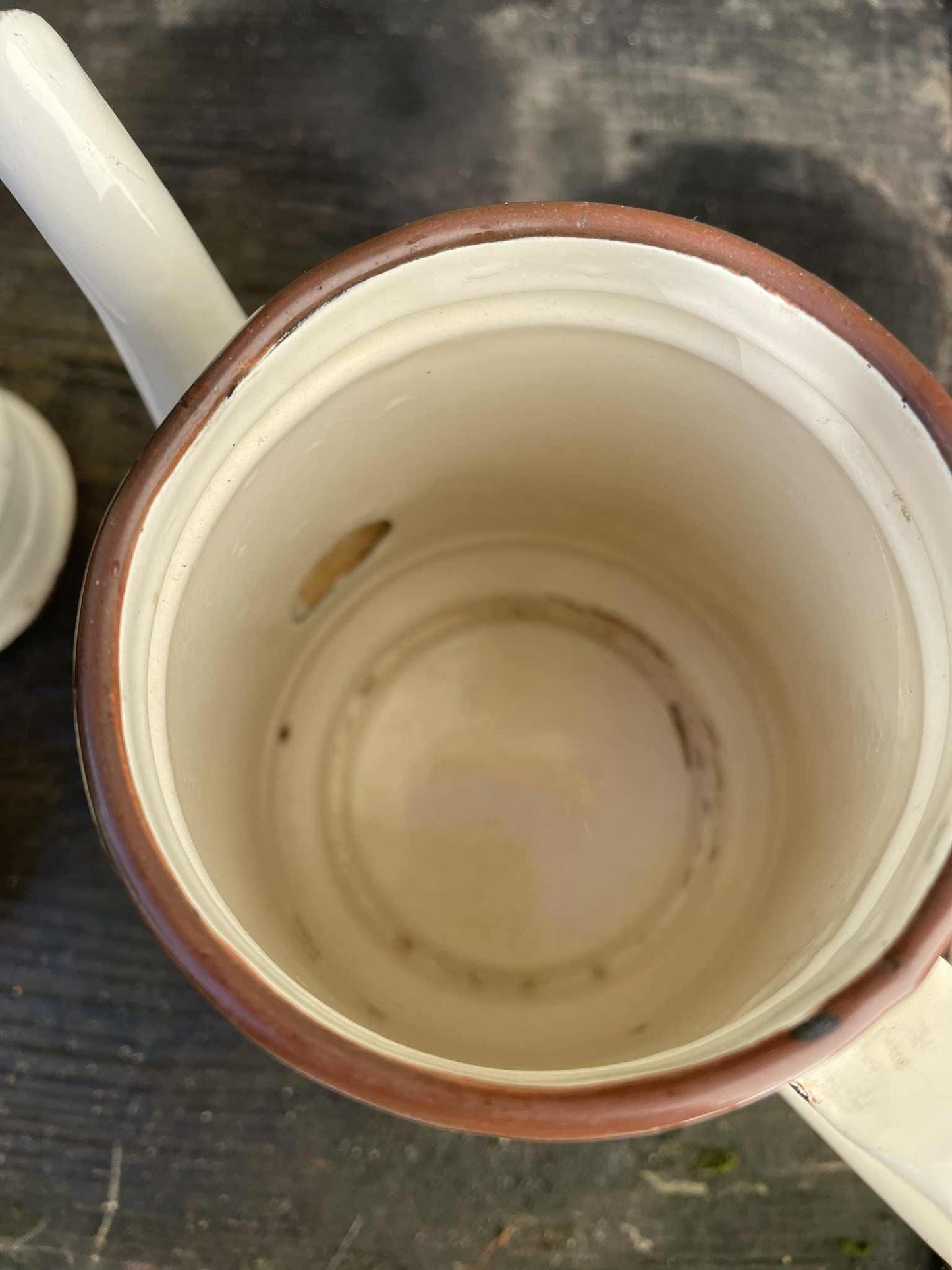 3 Part French enamel coffee pot