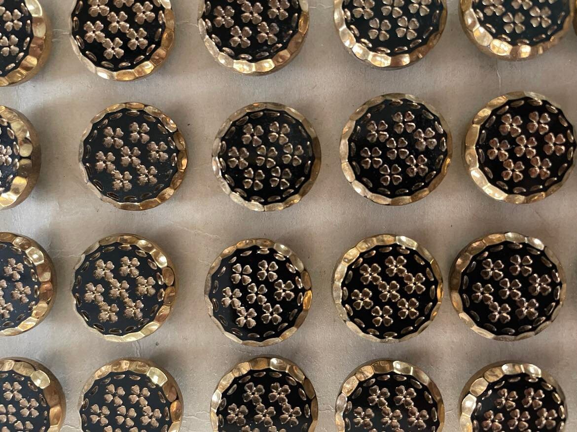 Set of 24 Art Deco glass shank buttons