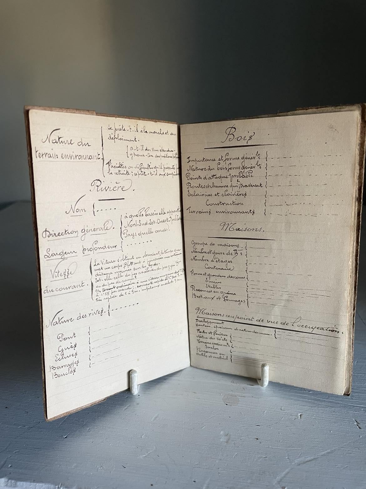 19th century French military notebook