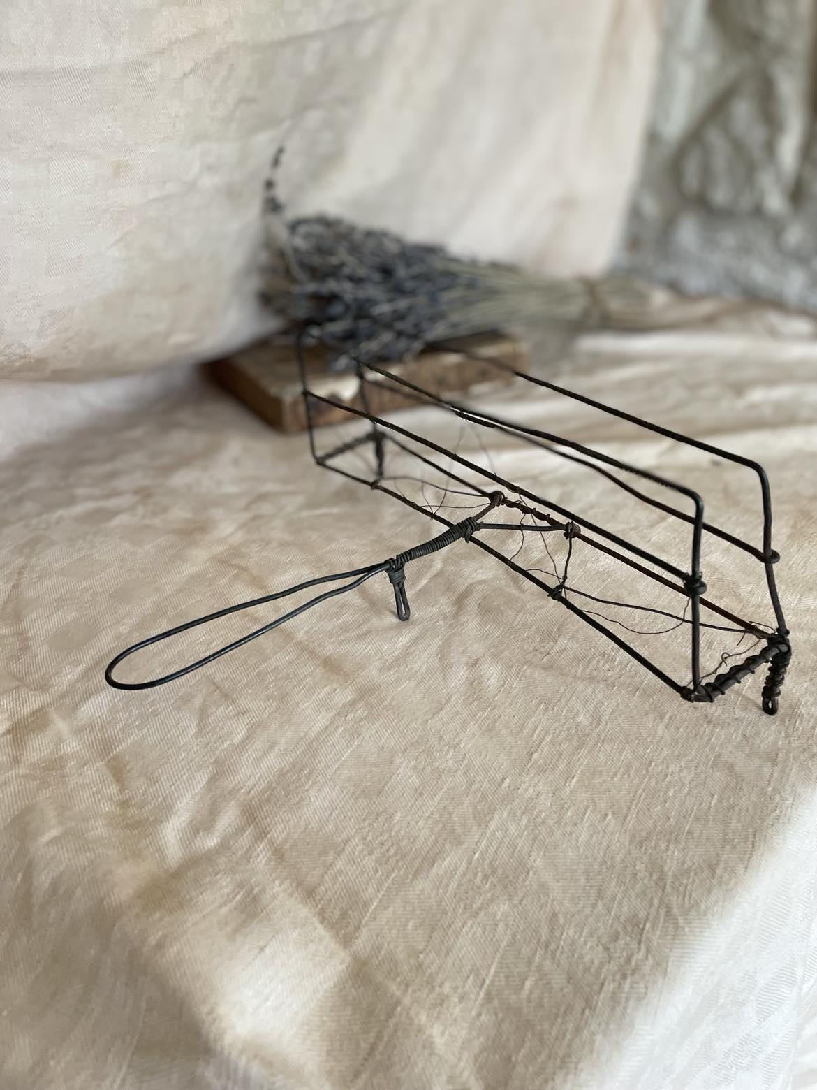 Antique French open hearth twisted Wire toaster