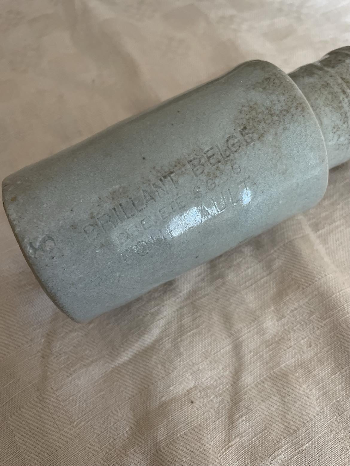 Glazed Stoneware bottle - "Brilliant Belge, Fourgault"