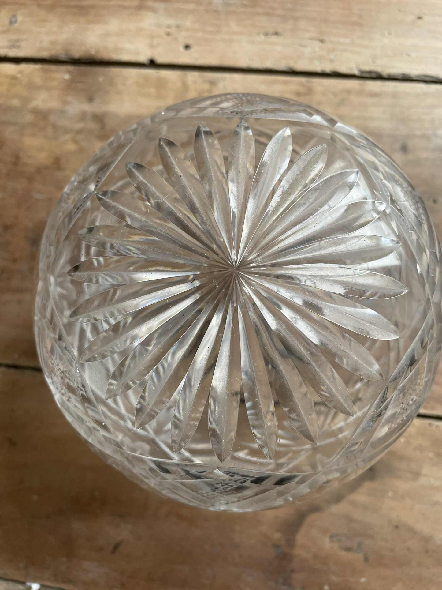 Early 20th century Lead Crystal globe lamp shade