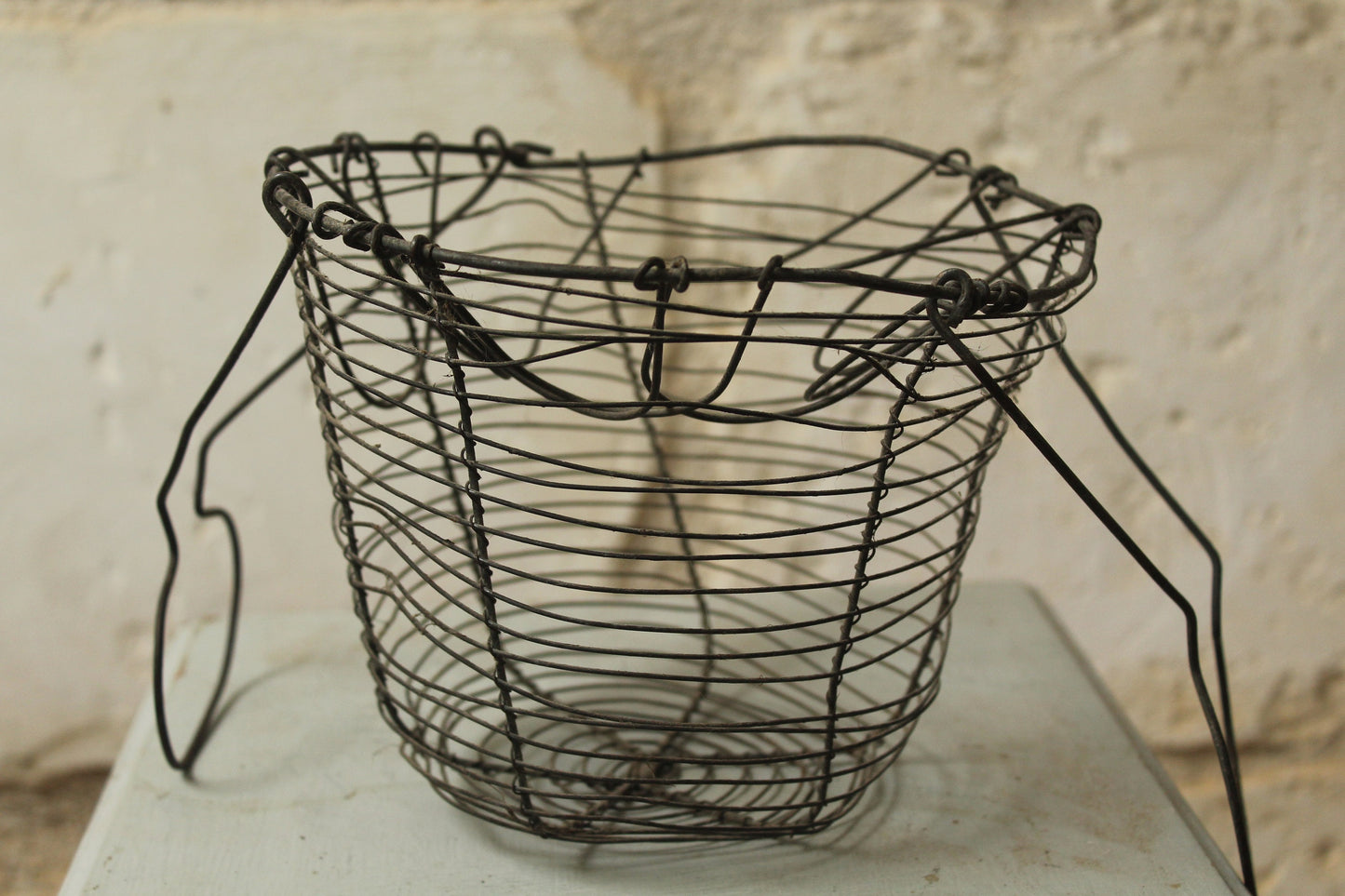Vintage French Woven Wire salad / egg basket