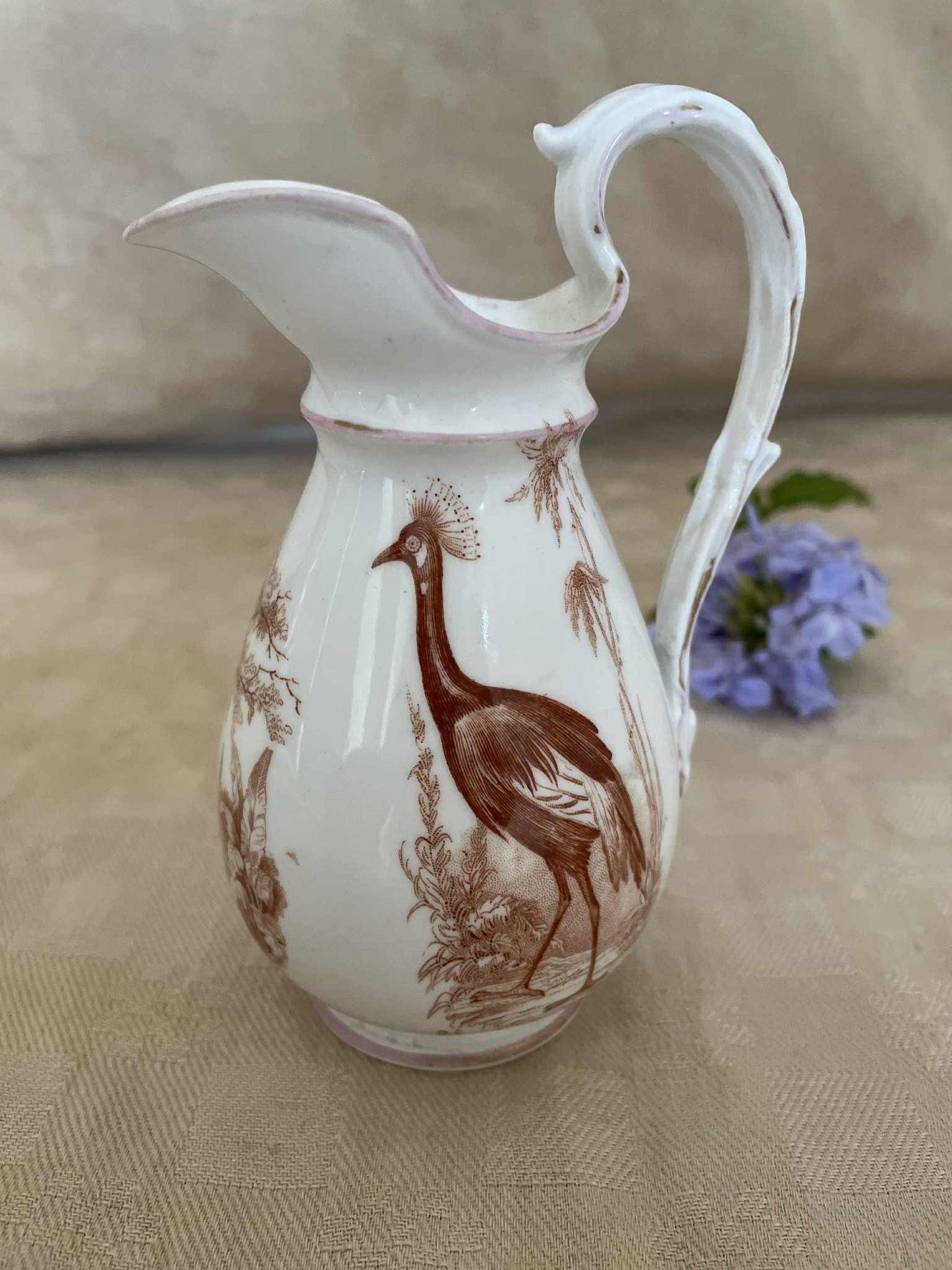 U et C Sarreguemines antique porcelain milk/cream jug