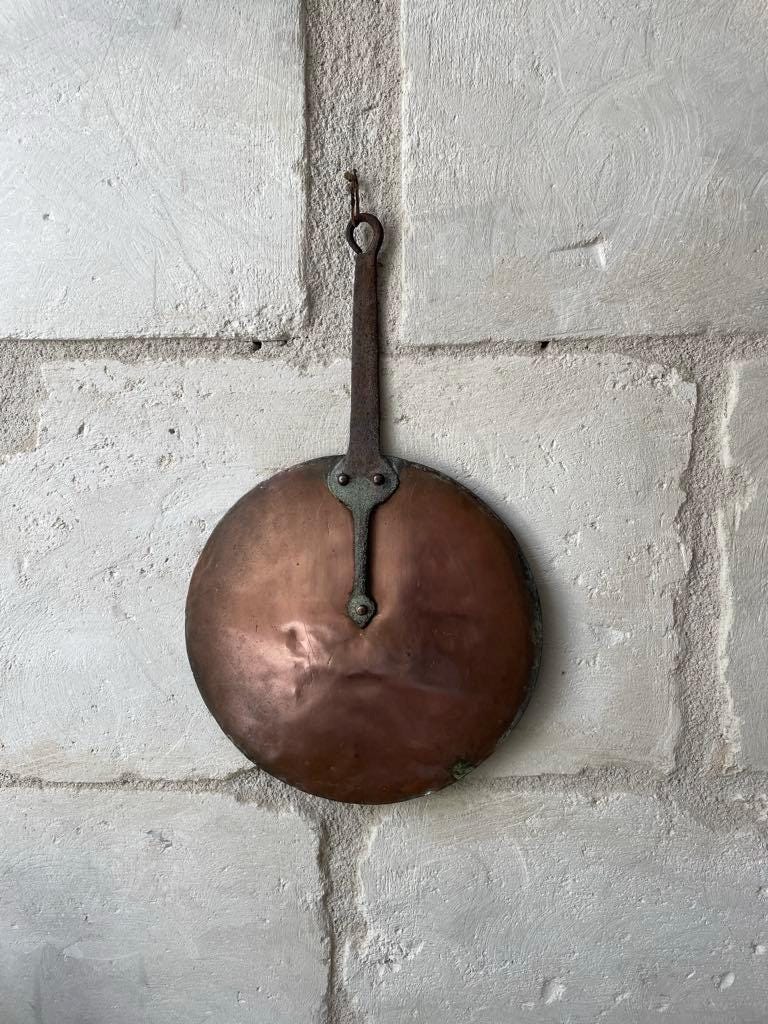 Antique copper pan lid/ splash guard/couvercle