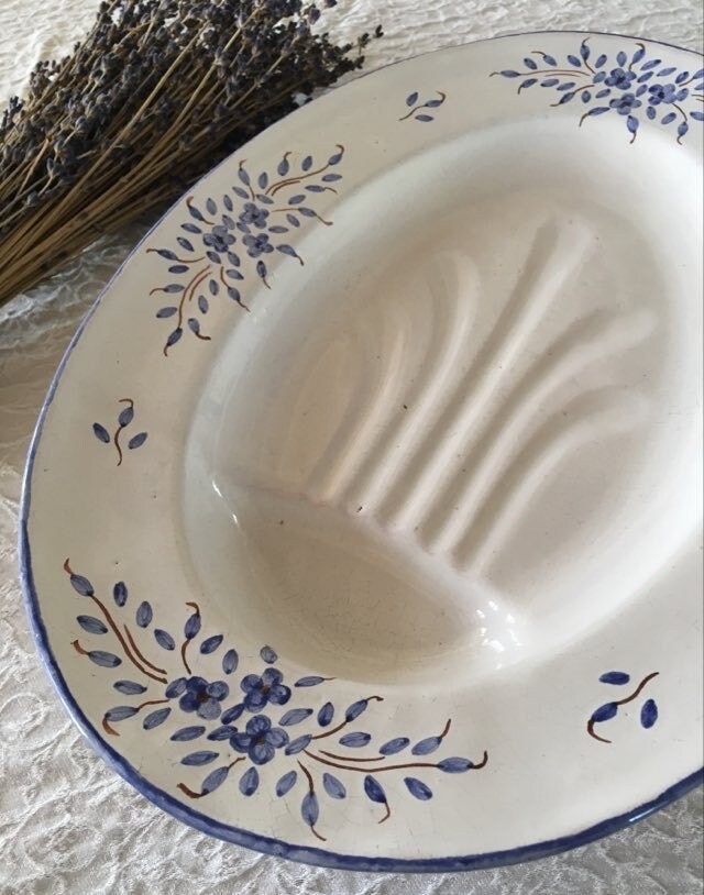 Hand painted Asparagus/artichoke platter.