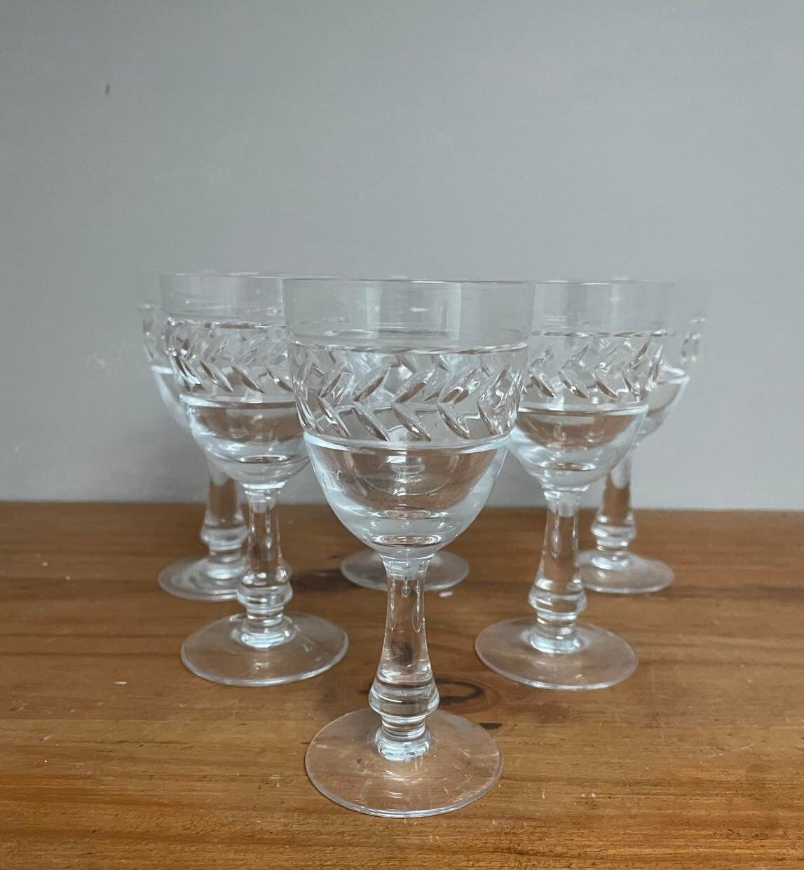 Cristal de Sèvres  set of 6 signed Sevres Crystal  Liqueur glasses