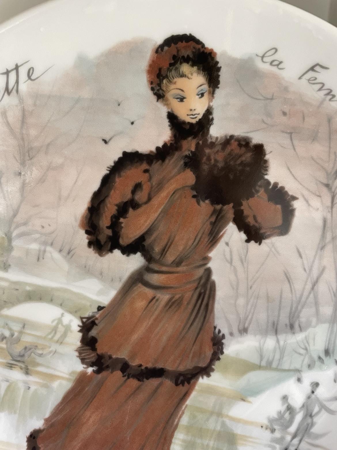 Limoges porcelain first edition plate - Les femmes du Siecle (women of the century)  Colette