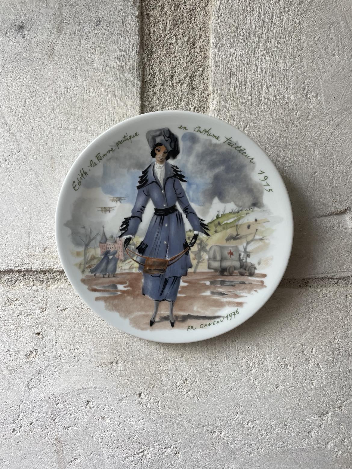 Limoges porcelain first edition plate - Les femmes du Siecle (women of the century) Edith