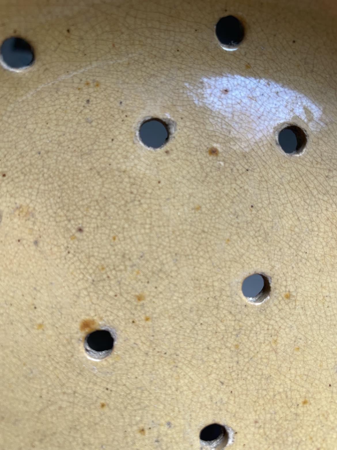 Antique Glazed earthenware Faisselle cheese drainer