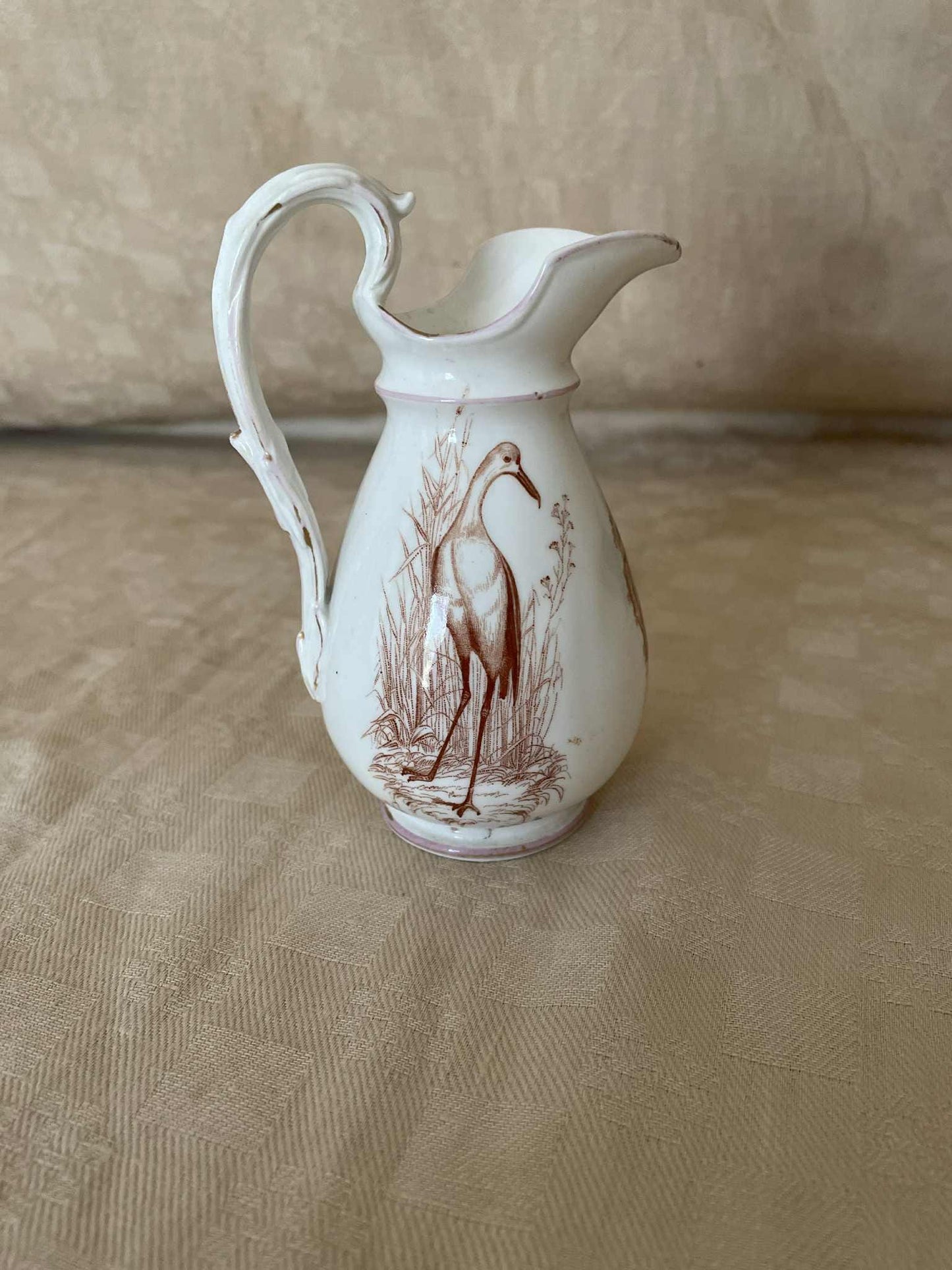 U et C Sarreguemines antique porcelain milk/cream jug