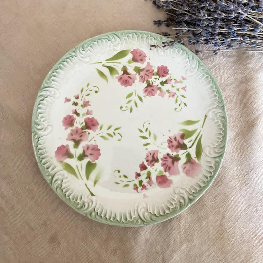 Antique plate with light relief by Digoin Sarreguemines