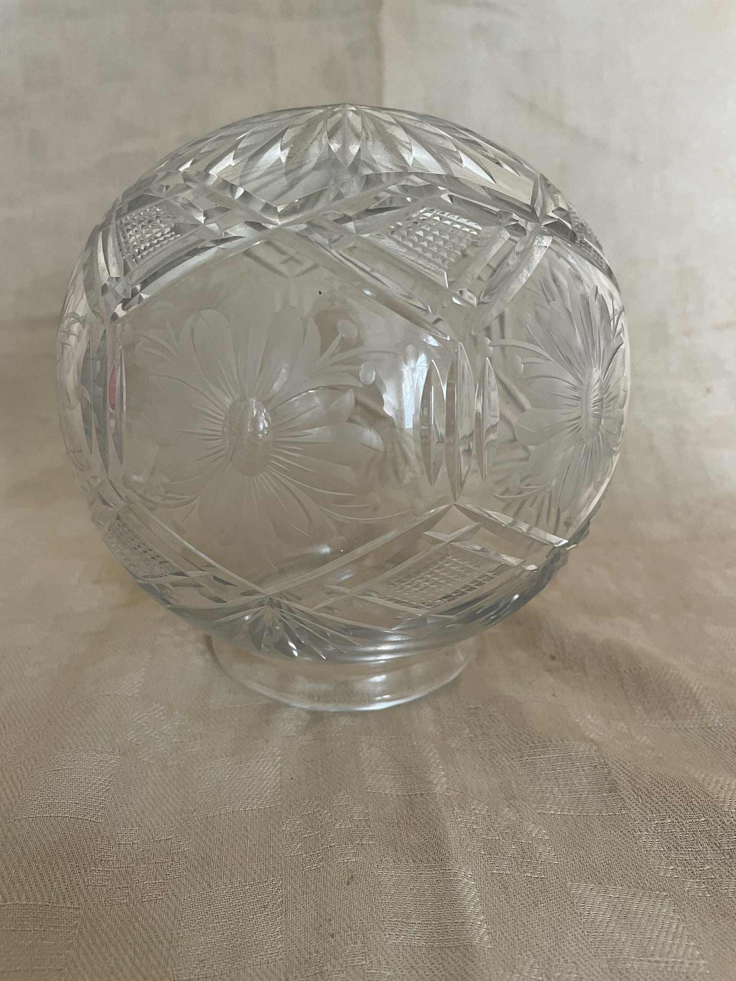 Early 20th century Lead Crystal globe lamp shade