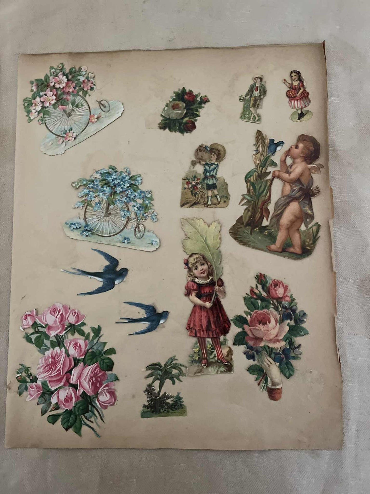 Antique French découpage pieces