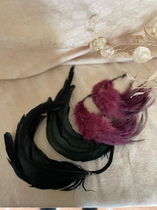 4 Original antique Milliners feather hat embellishments.
