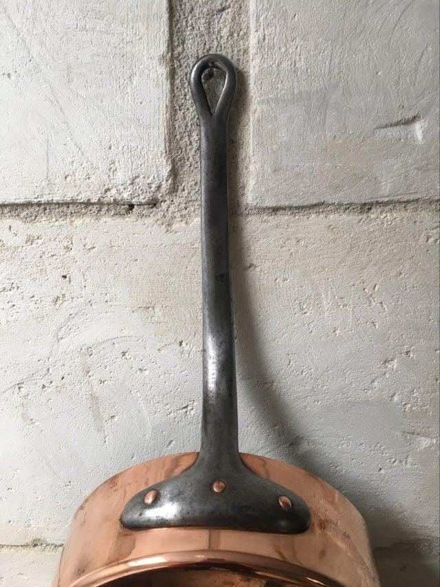 Vintage French copper saute pan - 28cm/ 11" diameter