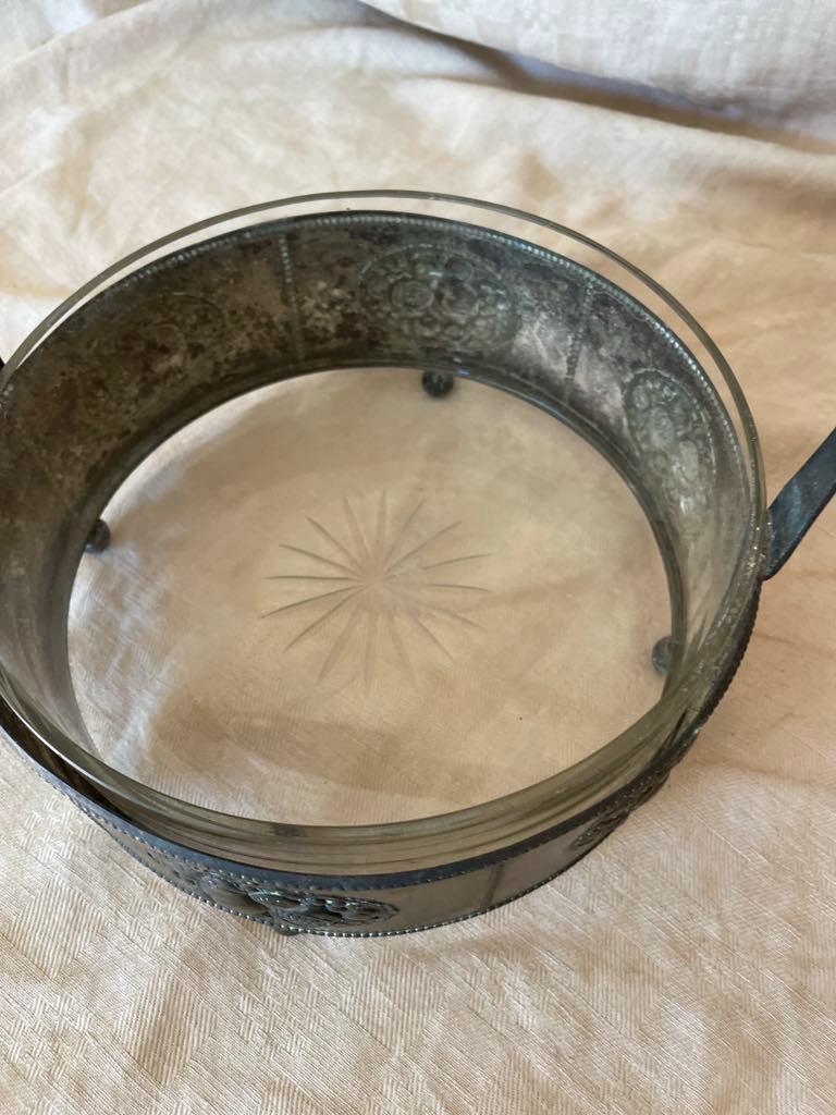 Art Deco brass handled serving tray/ table centre piece