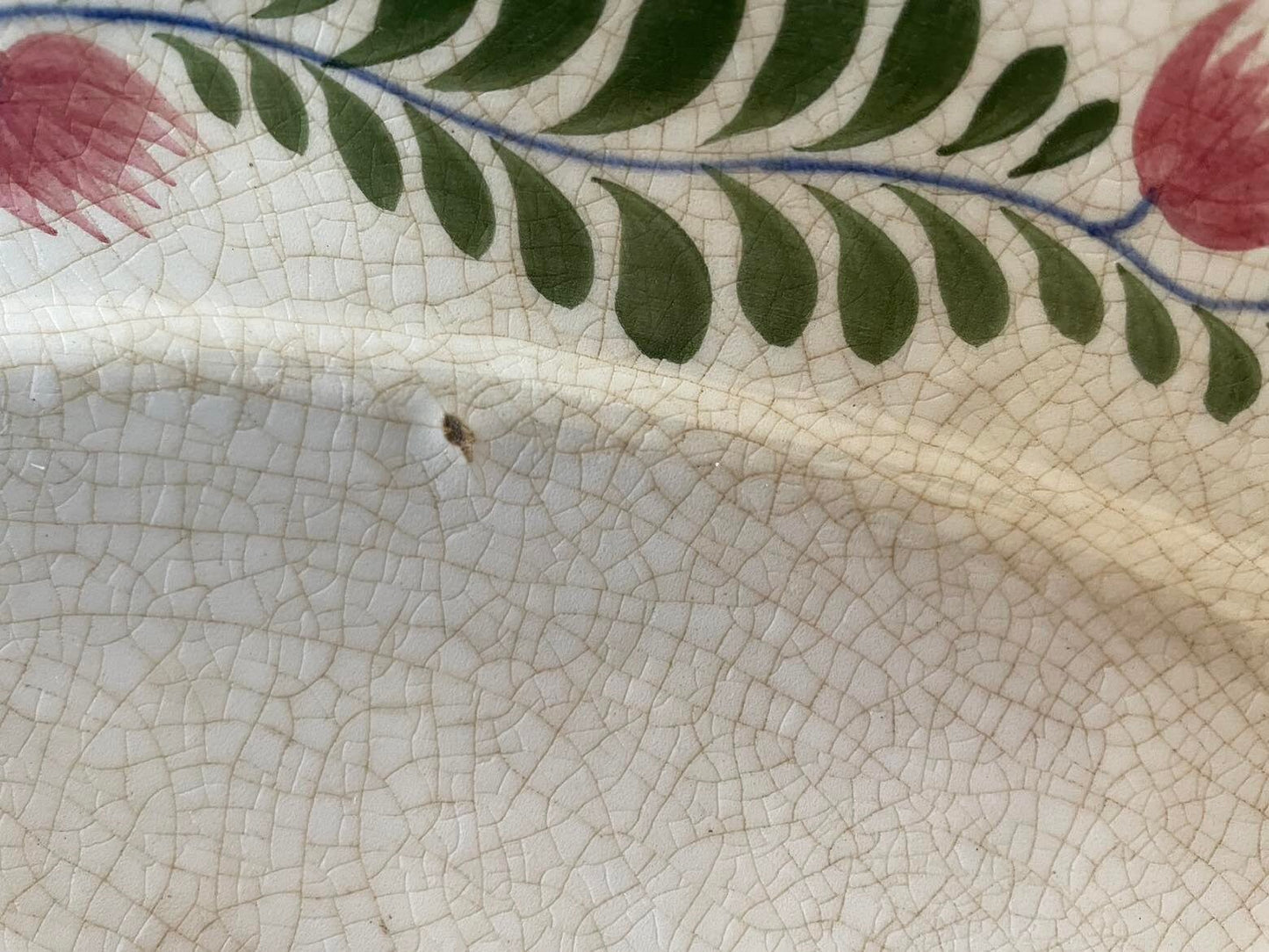 Creil et Montereau - hand painted oval serving plate