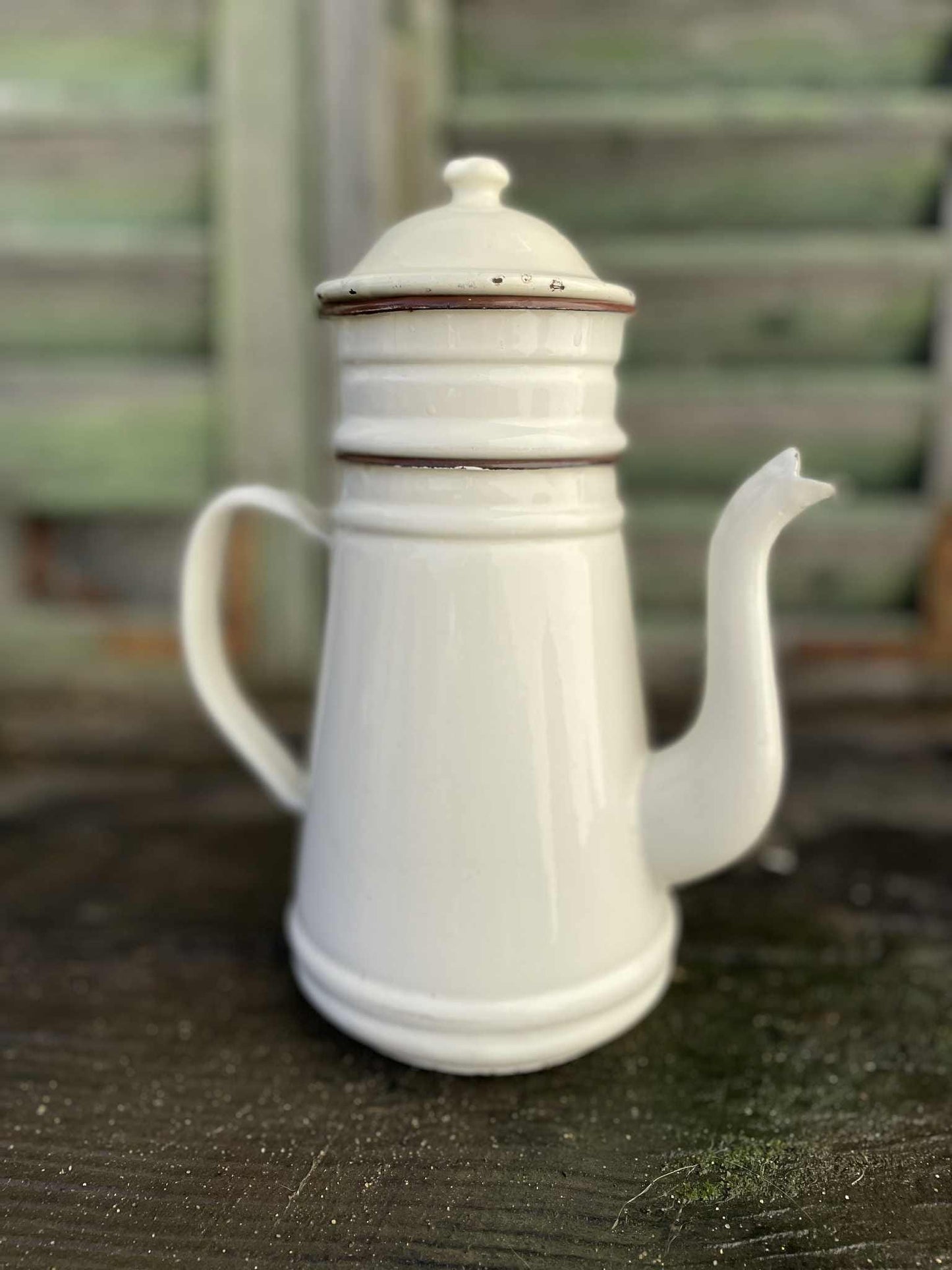 3 Part French enamel coffee pot