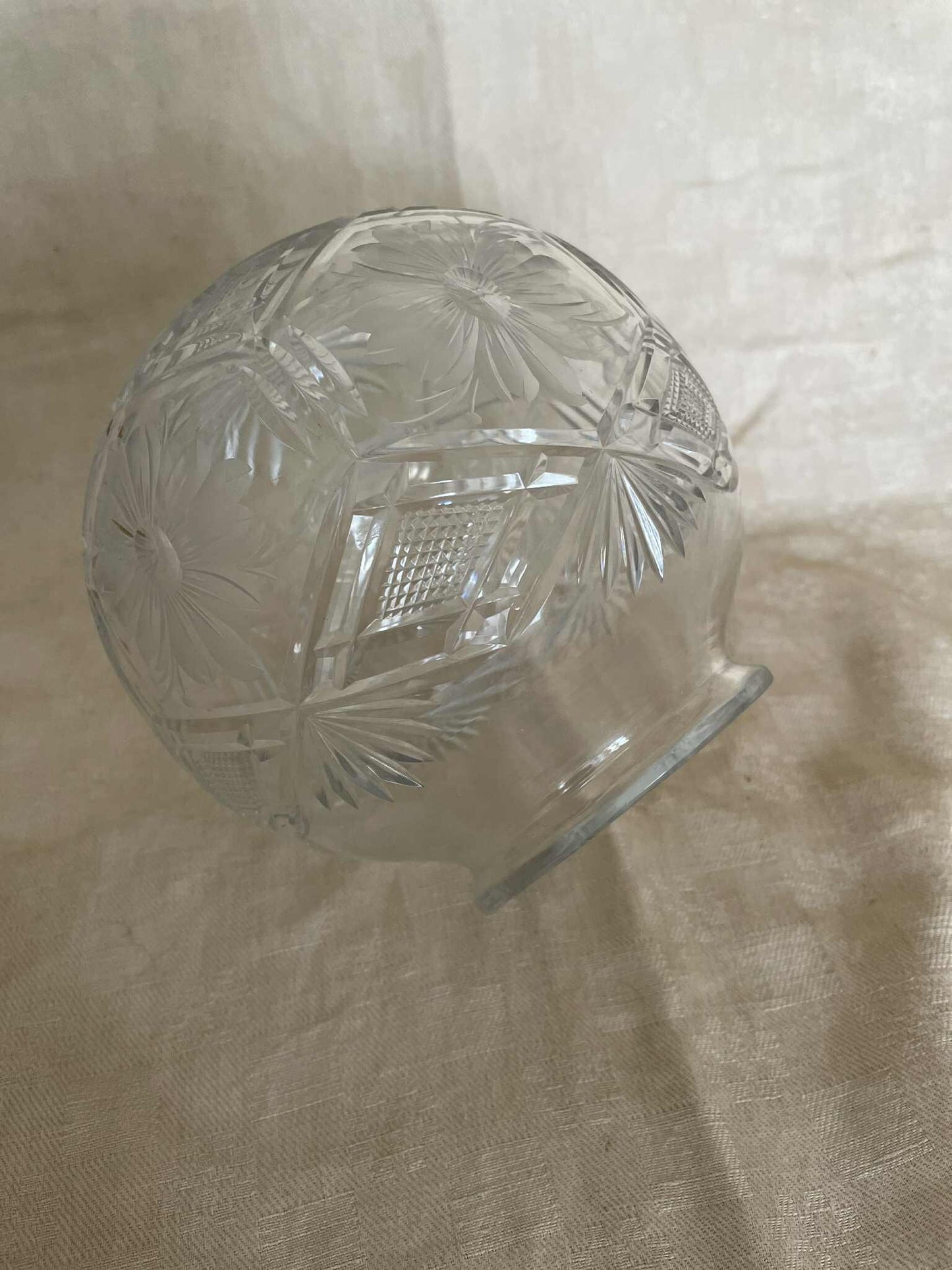 Early 20th century Lead Crystal globe lamp shade