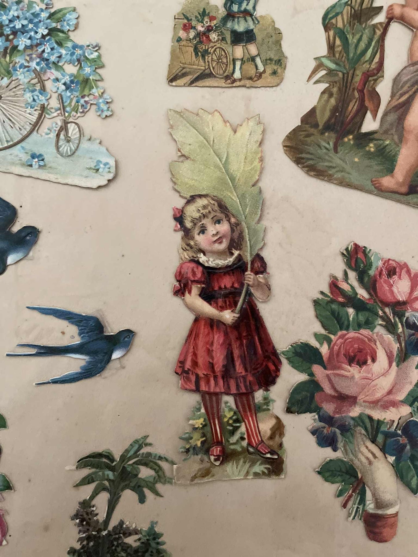 Antique French découpage pieces