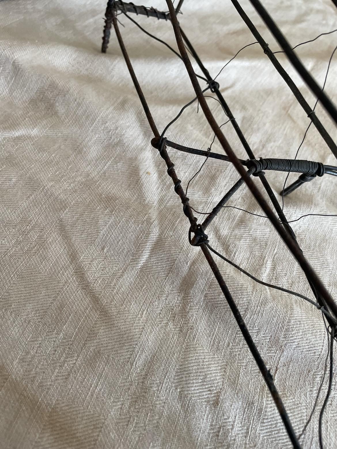 Antique French open hearth twisted Wire toaster