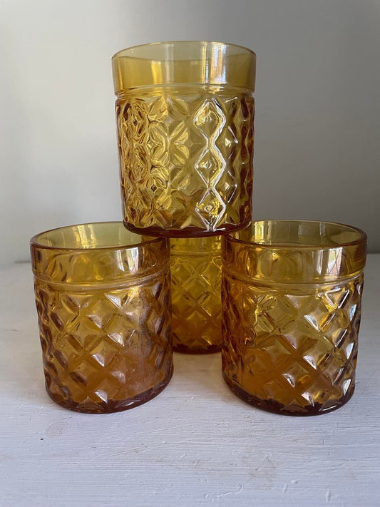 PERNOD S.A  set of 4 signed amber glasses