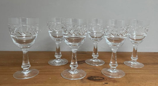 Cristal de Sèvres  set of 6 signed Sevres Crystal  Liqueur glasses