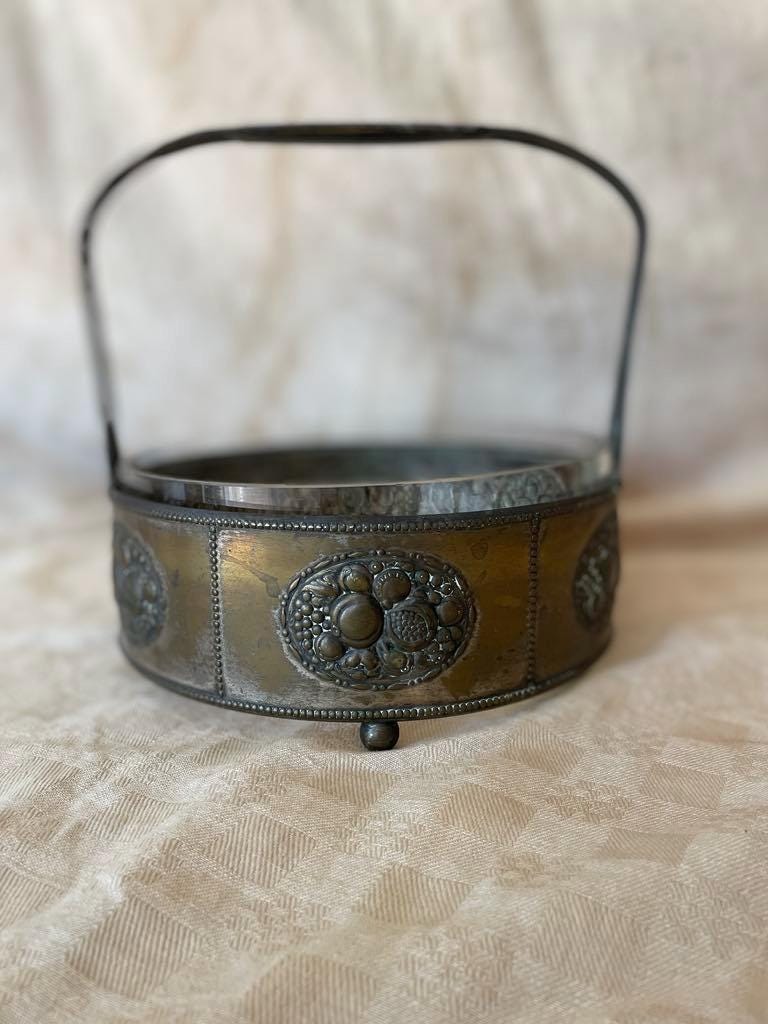 Art Deco brass handled serving tray/ table centre piece