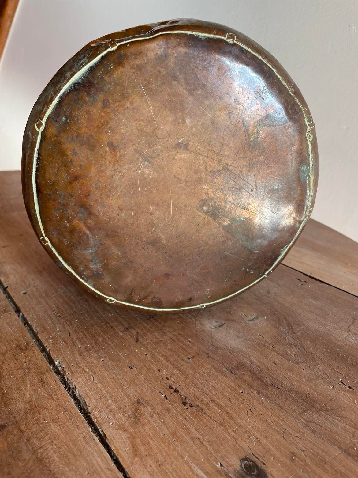 Antique French Hand made dovetailed copper marmite/cauldron.