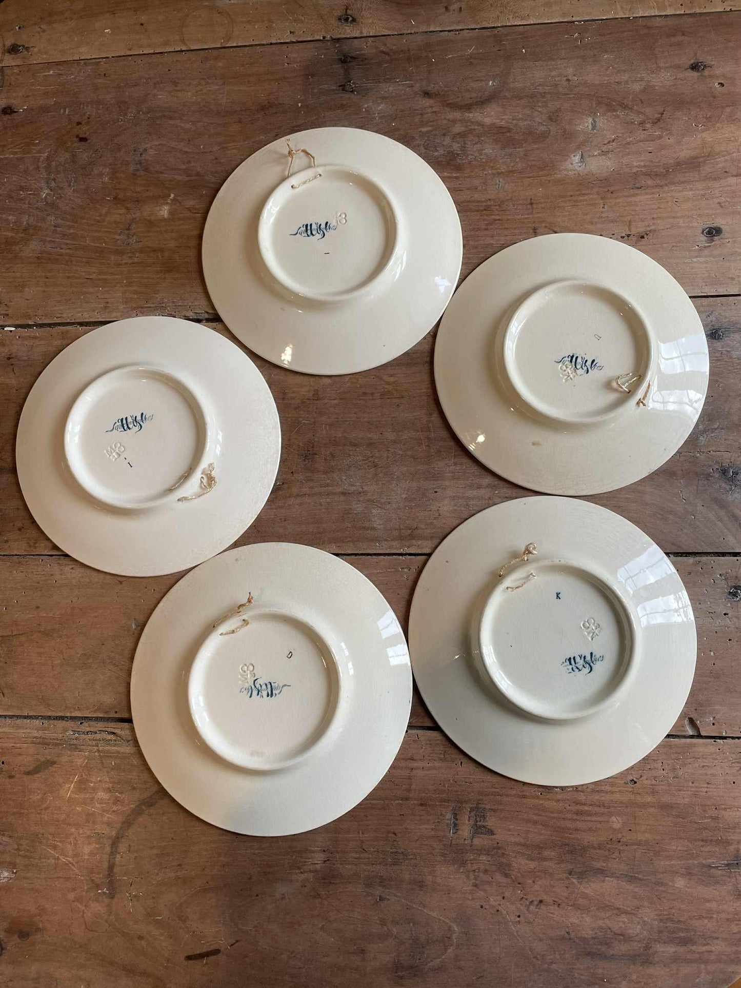 A set of 5 Antique Sarreguemines U.C  display plates - Fruit trees/ Harvest