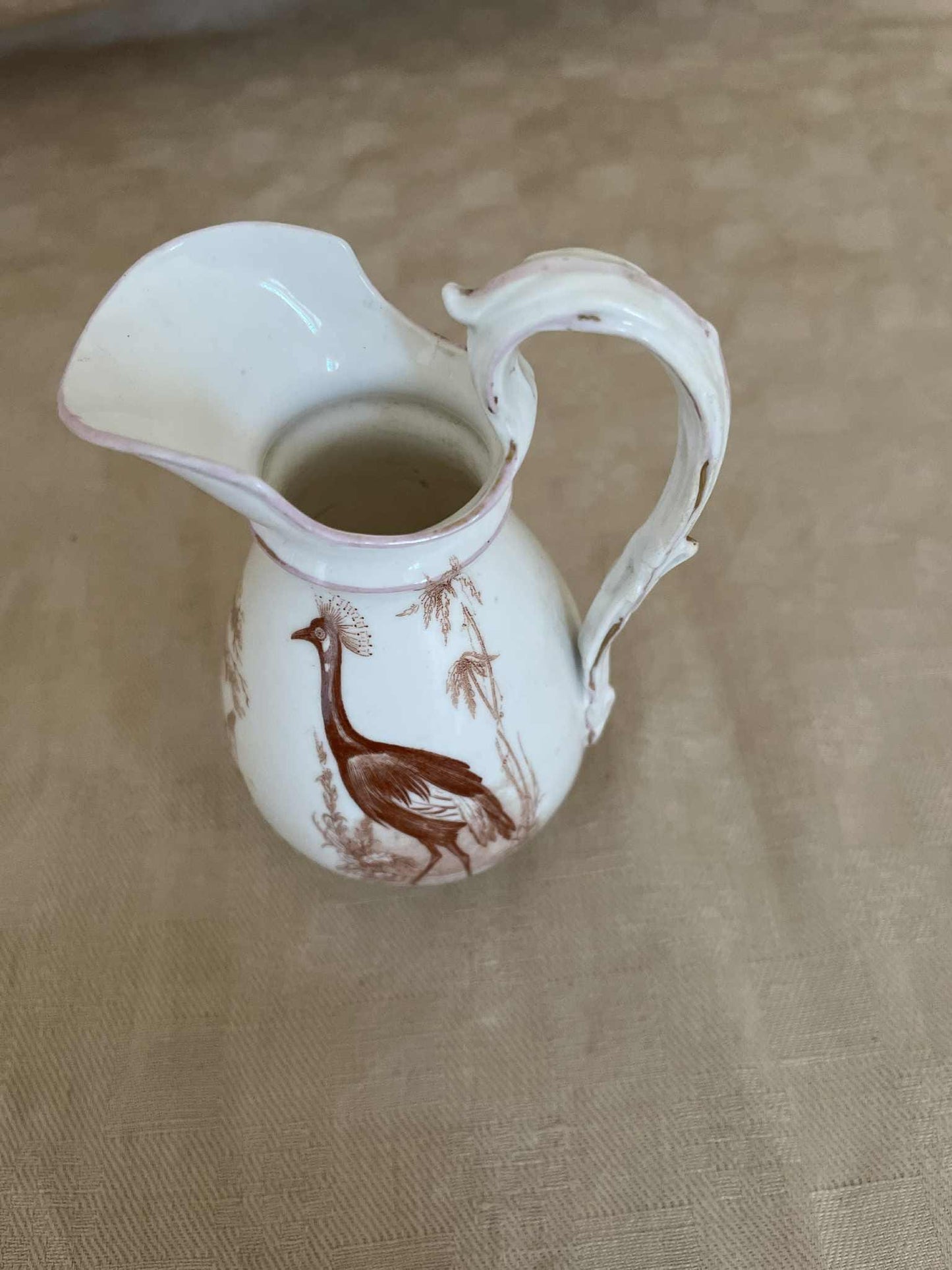 U et C Sarreguemines antique porcelain milk/cream jug