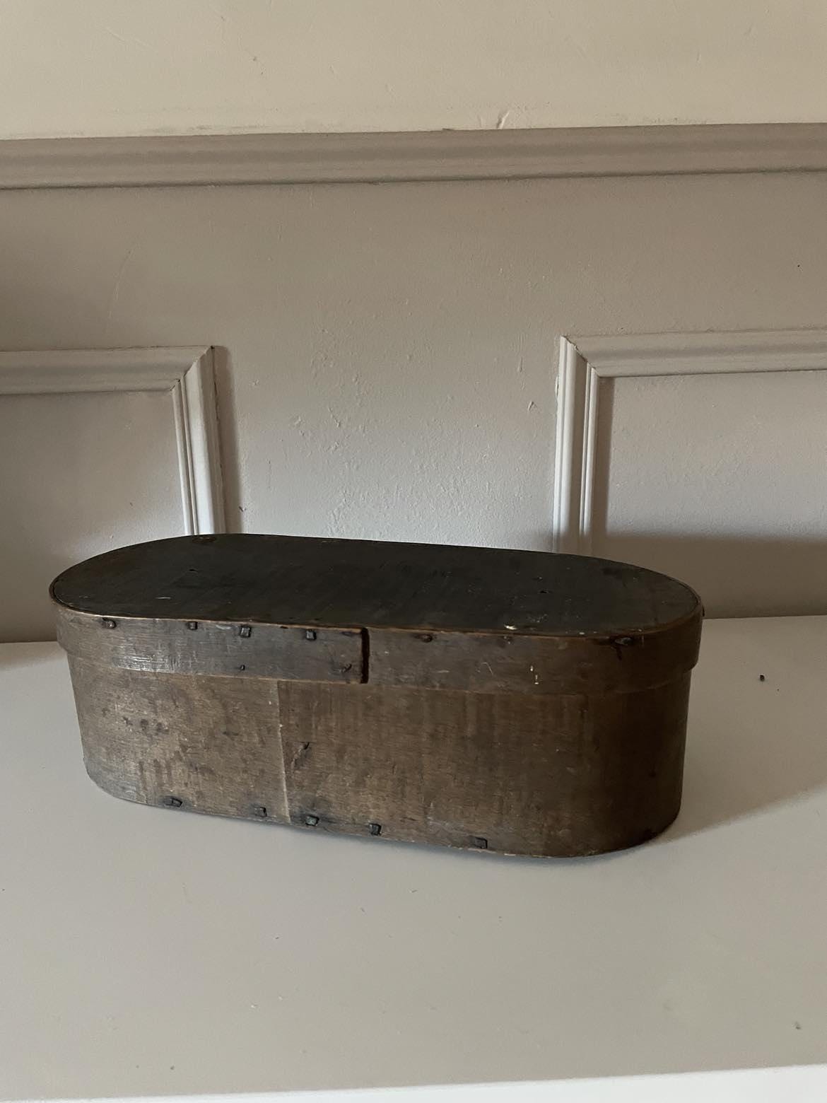 Antique bentwood handmade  madeleine/  pantry/ storage box -