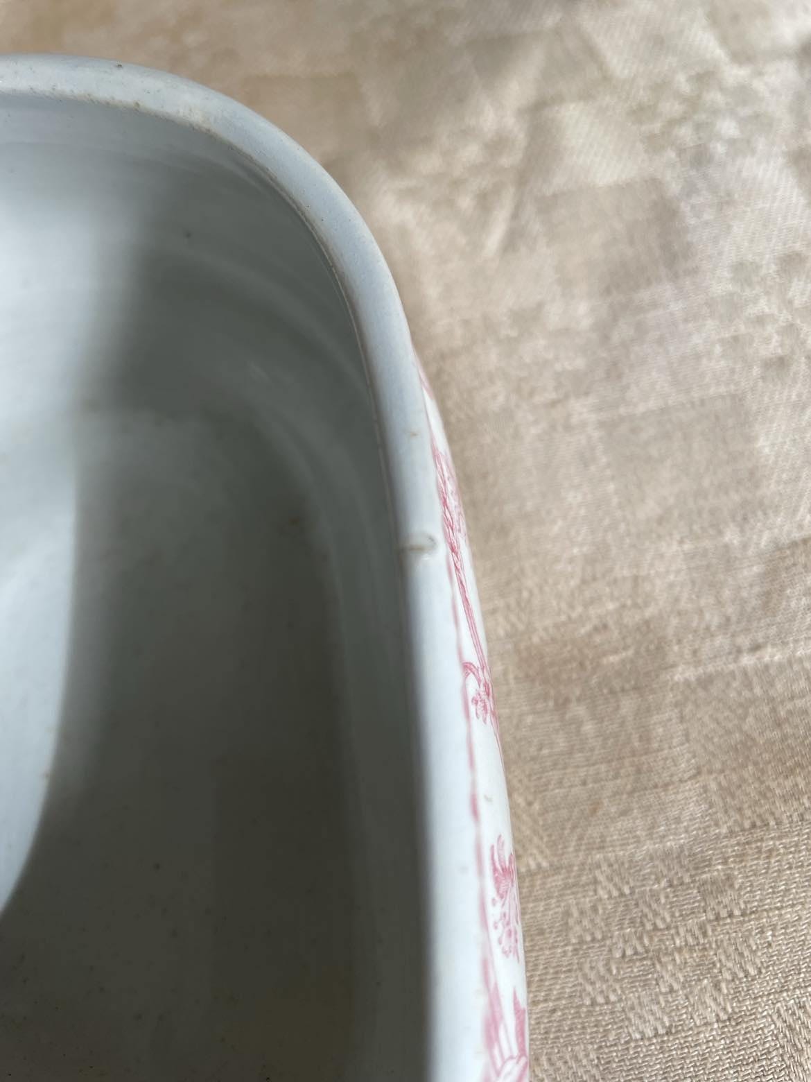 Creil et Montereau ( LM et Cie)  red transferware dish