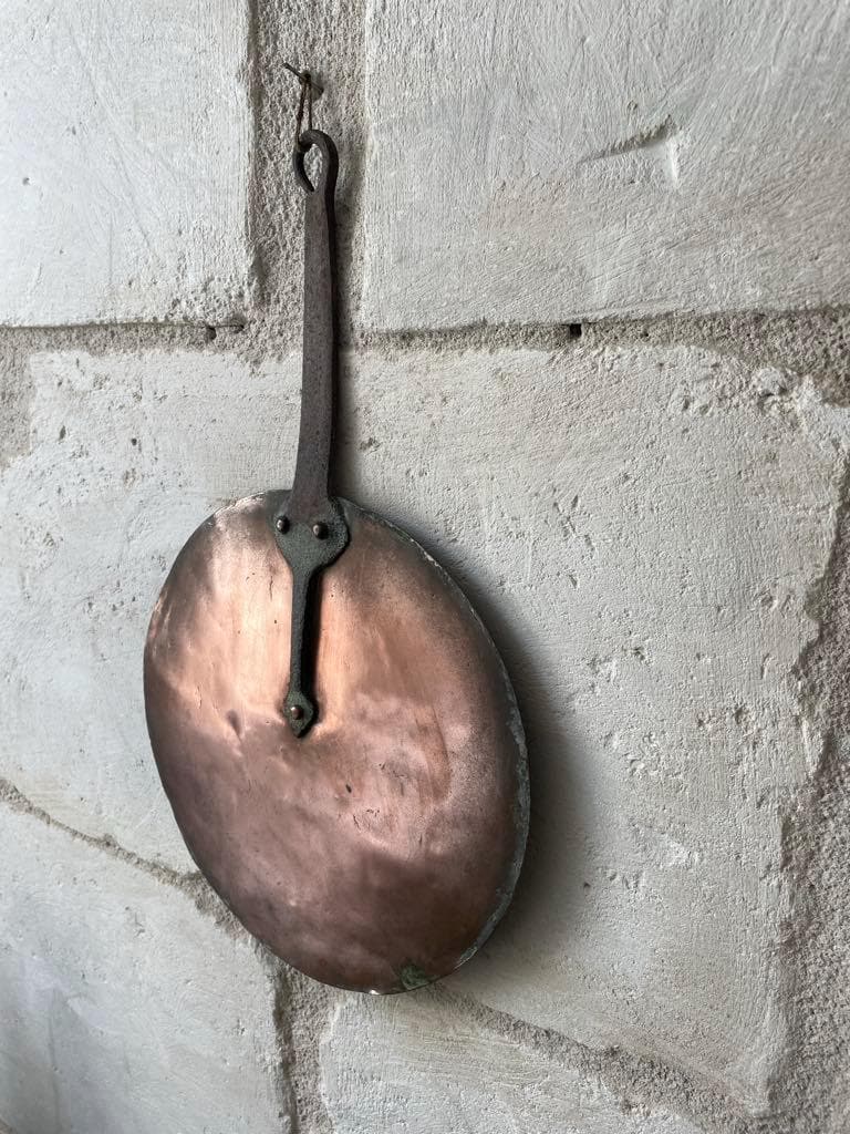 Antique copper pan lid/ splash guard/couvercle
